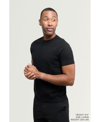 Men's Crew Rib Neck Checkered Sweater