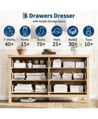 Modern Fluted Dresser Bedroom Chest, Fluted Drawers with Metal Handle, Large Storage Cabinet for Nursery, Living Room