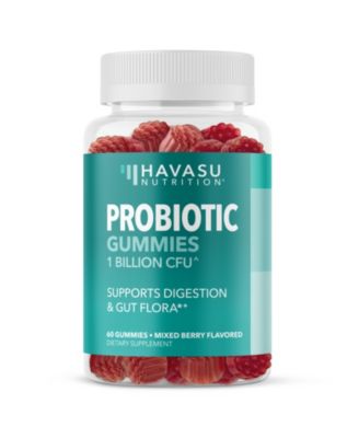 Probiotic Gummies, Supports Digestion and Gut Health, Strawberry Raspberry Flavor, 60ct