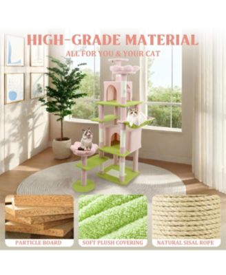 71'' Cat Tree with large condo removable flower cushion