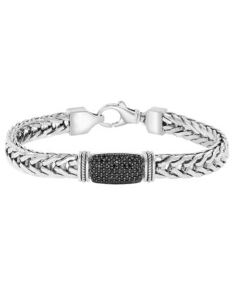 Men's Black Spinel (1-1/5 ct. t.w.) Bracelet in Sterling Silver