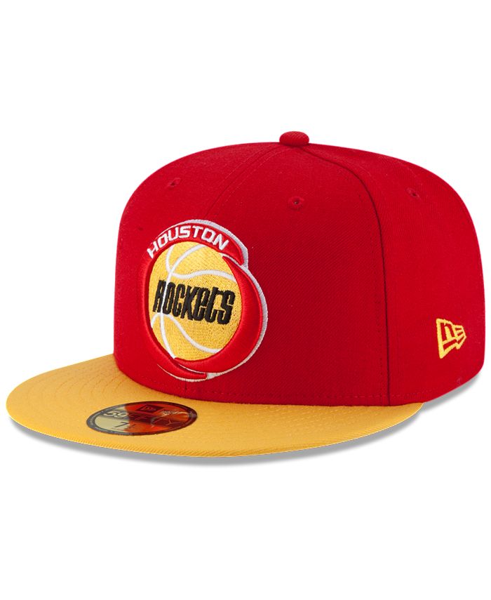 Men's Mitchell & Ness Yellow/Red Atlanta Hawks Hardwood Classics 25th Anniversary Team Side Fitted Hat