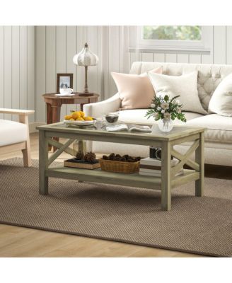 Table with Wood Frame for Living Room