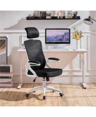 High Back Office Chair with 90° Flip-up Armrest