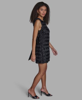 Women's Sleeveless A-Line Wavy Tulle Short Dress