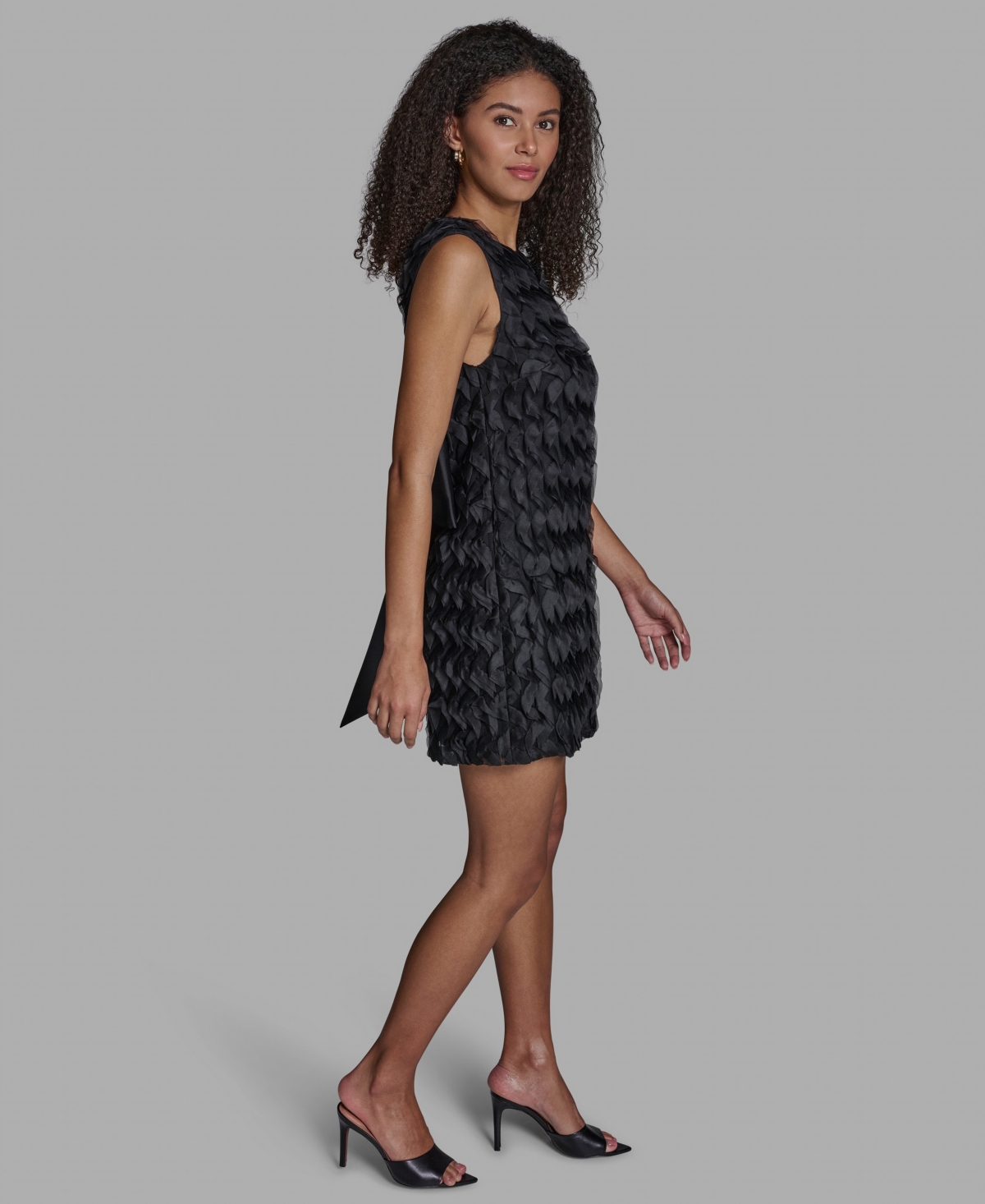 Bcbg Women's Sleeveless A-Line Wavy Tulle Short Dress