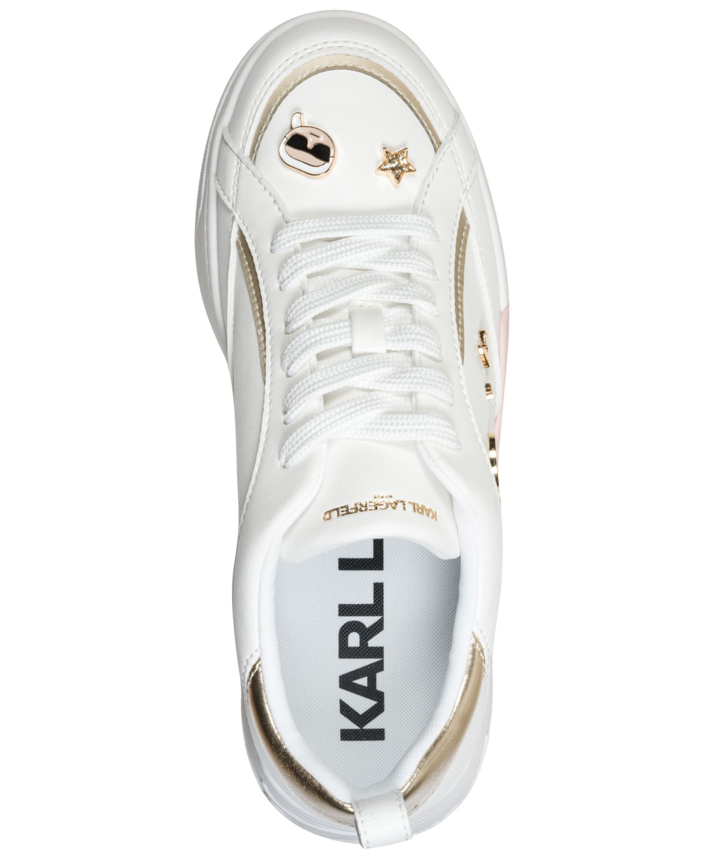 Женские кроссовки KARL LAGERFELD PARIS Mineola Lace-Up, цвет: Яркий белый — фото 4