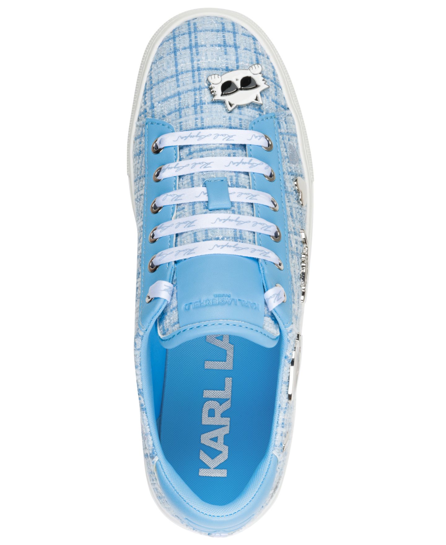 Женские кроссовки KARL LAGERFELD PARIS Cate Pins Lace-Up, цвет: Синий — фото 4