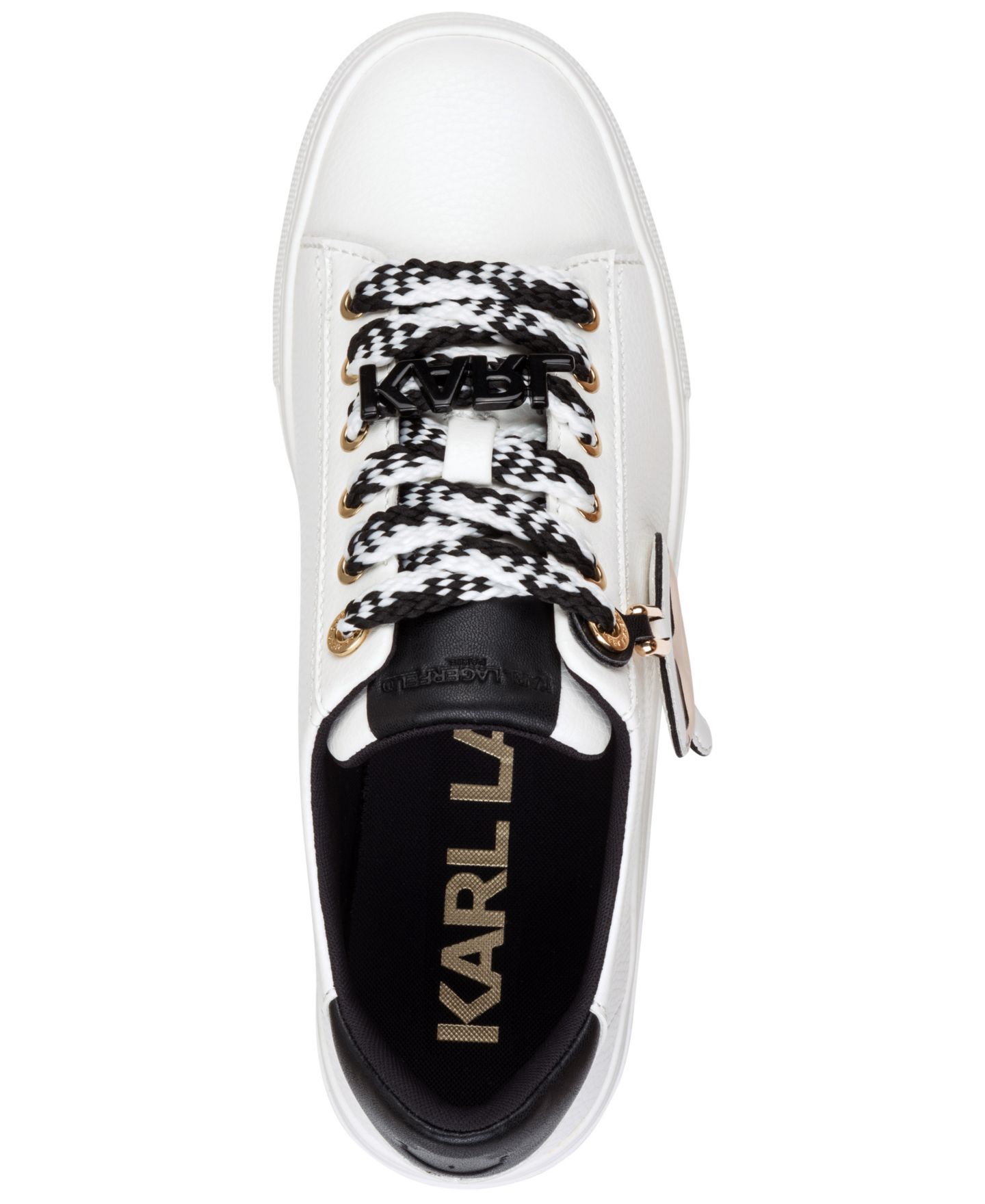 Женские кроссовки KARL LAGERFELD PARIS Capree Lace-Up, цвет: Яркий белый / Чёрный — фото 4