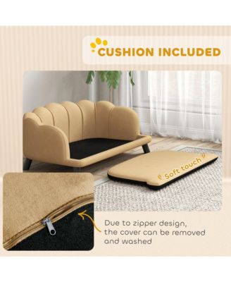 Velvet Large Dog Couch with Foam Cushioning for M L Dogs,