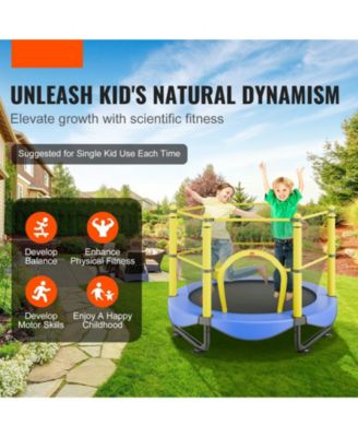 5FT Kids Trampoline with Safety Net and Basketball Hoop