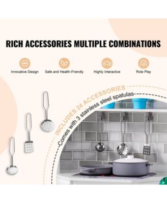 Corner Wooden Play Kitchen with Electronic Sounds & LED Display