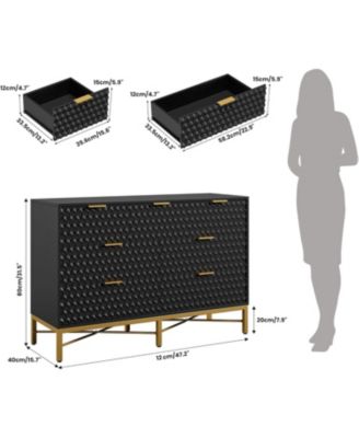 7-Drawer Deep Drawers, Wide Top, Long Wooden Chest Modern Dresser