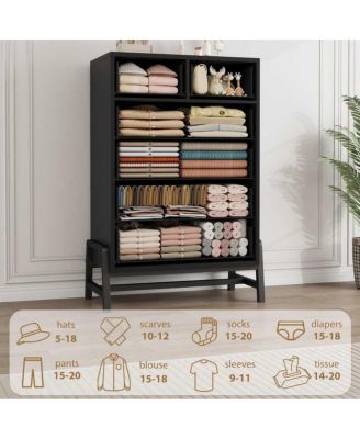 50.5 Inch Tall 5 Drawer Wood Freestanding Modern Dresser