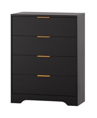 5 Drawer Modern Storage Chest of Drawers, Organizer Cabinet Fluted Dresser
