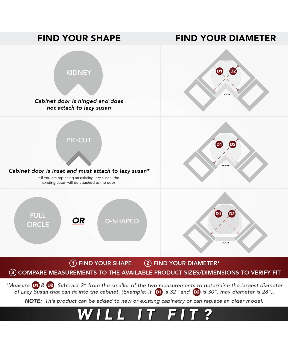 Rev-a-Shelf 20" Lazy Susan Wooden Circle 1-Shelf w/ Swivel Bearings, 4WLS001-20B52