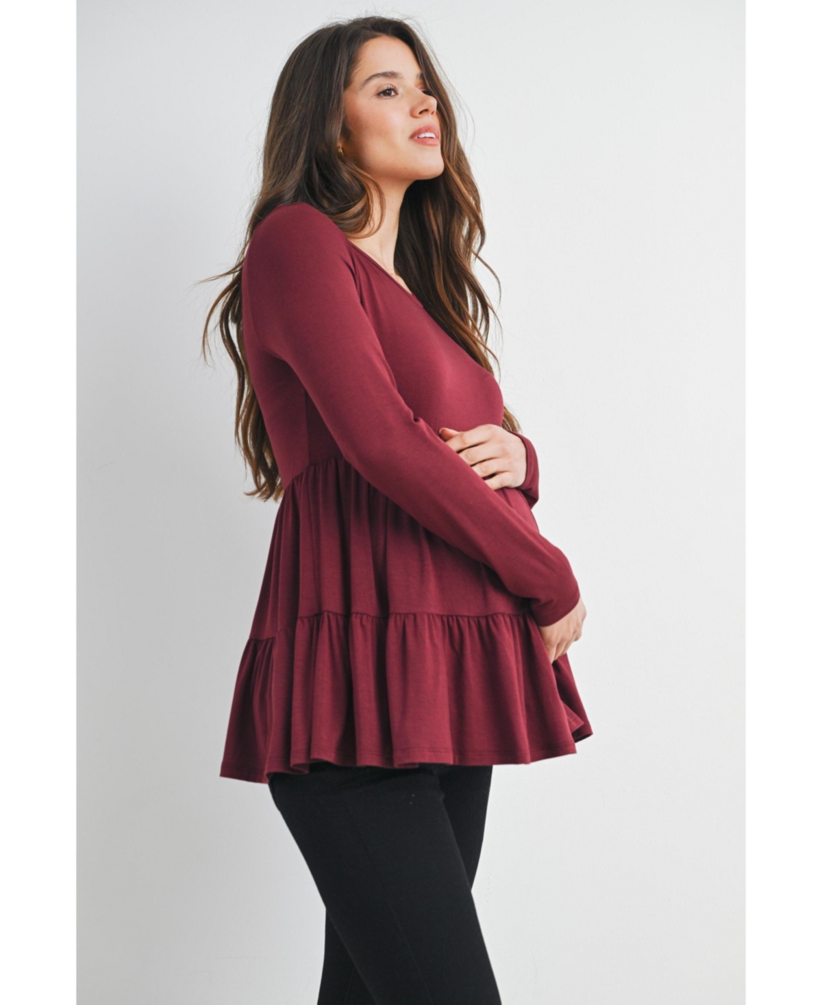 Hello Miz Maternity Long Sleeve Empire Waist Top