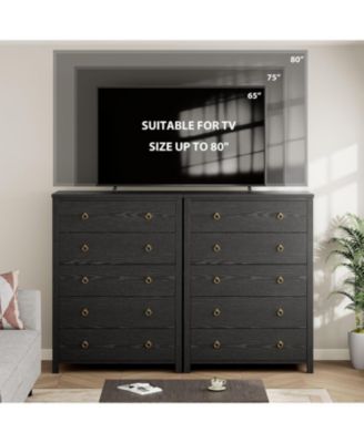 4-Drawer Black Tall Dresser, 37" Chest for Closet, Nightstand, Large Clothes Storage for Bedroom, Home Office