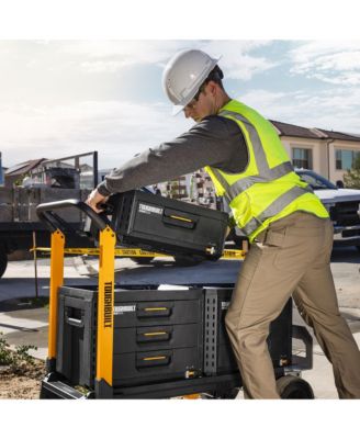 StackTech 1-Drawer Tool Box, Durable Plastic Storage Organizer, Black