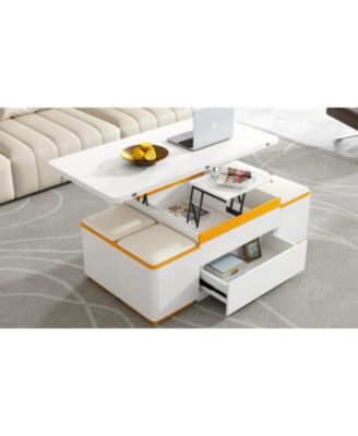 Lift-Top Coffee Table with 4 Stools