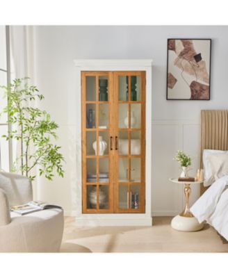 Rustic Glass Door Display Cabinet