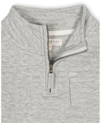 Boys Long Sleeve Quilted Half Zip Pullover with Pocket