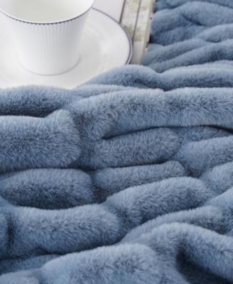 Luxurious Reversible Rabbit Faux Fur Throw, 60" x 80"