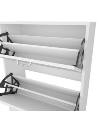 Ozzy Shoe Cabinet, 2 Tilt-Out Doors, Slim Design