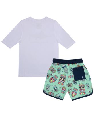 Girls Rash Guard and Swim Trunks 2-Piece Swimsuit Set