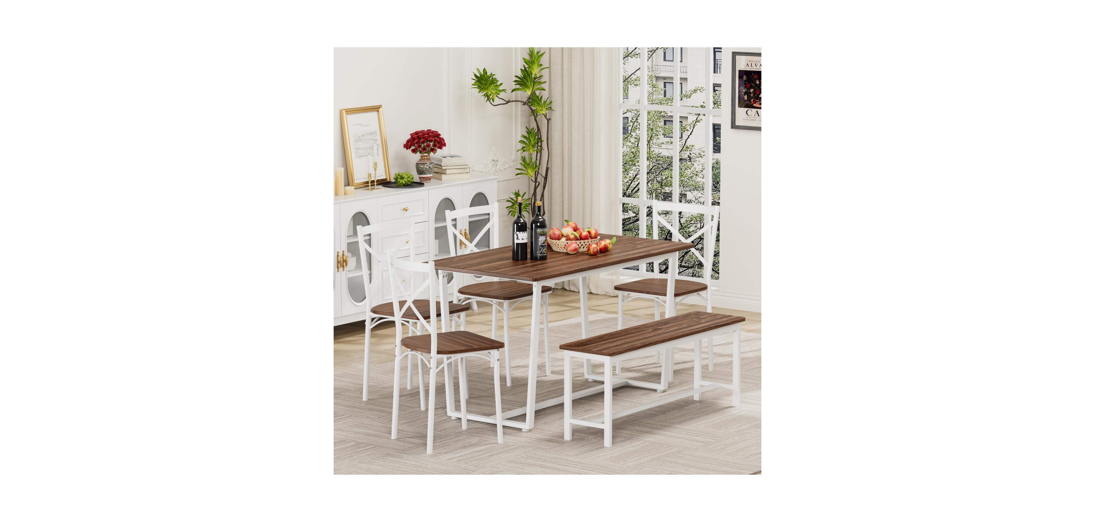 Streamdale Furniture 6-Piece Dining Set- Kitchen Table for Small Spaces