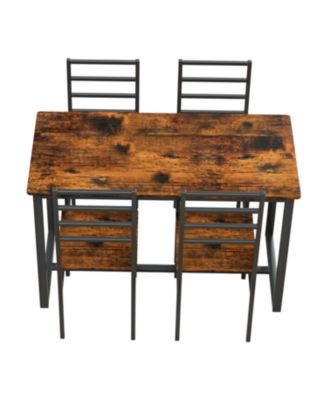 Metal & Wood Dining Set for 4
