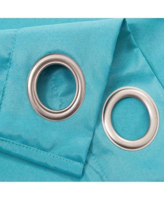 Gilbert Solid Single Grommet Curtain Panel Pair - 54x84", Turquoise