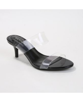 Calia Women's Clear Double Strap Kitten Heels