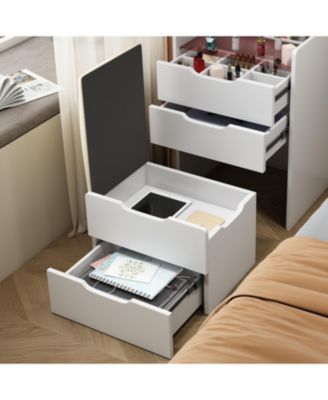 Streamdale 3-in-1 Makeup Vanity with Plip Top Mirror & 3 Drawers