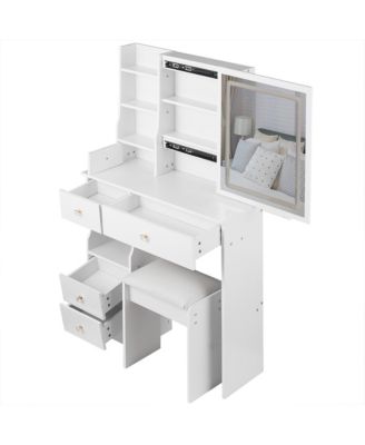 LED Mirror Vanity Table with Stool