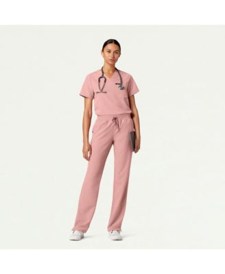 Petite Womens's Xenos 5-Pocket Classic Mid-Rise Scrub Pant