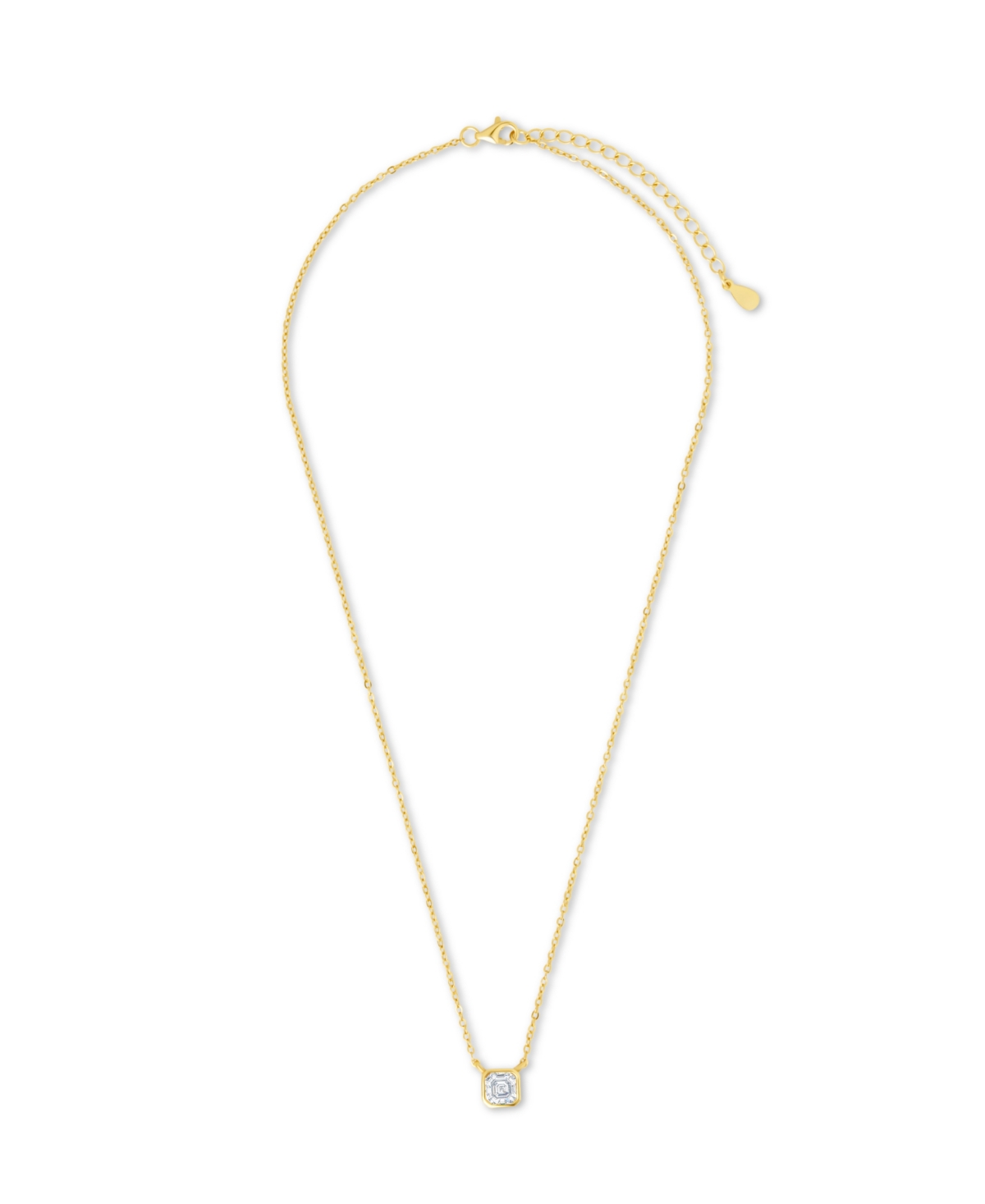 Sterling Forever Asscher Bezel Set Pendant