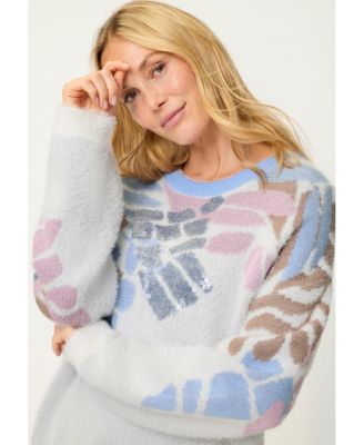 Women's Floral Plush Sweater