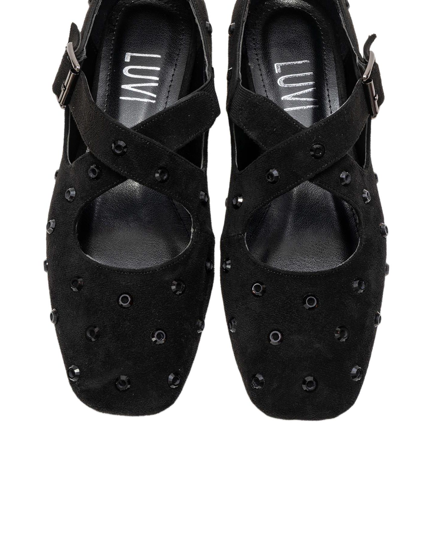 Обувь Prologue Shoes Women's Addison Cross Strap Mary Jane Shoes, цвет: Чёрный замшевая искусственная кожа — фото 3