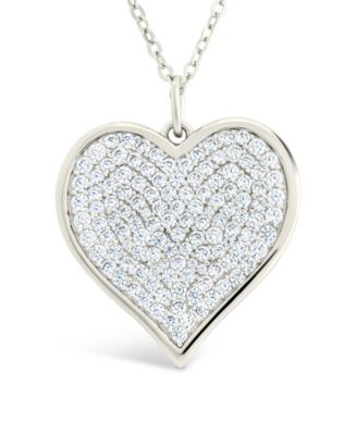 Small Cubic Zirconia Statement Heart Pendant Necklaces