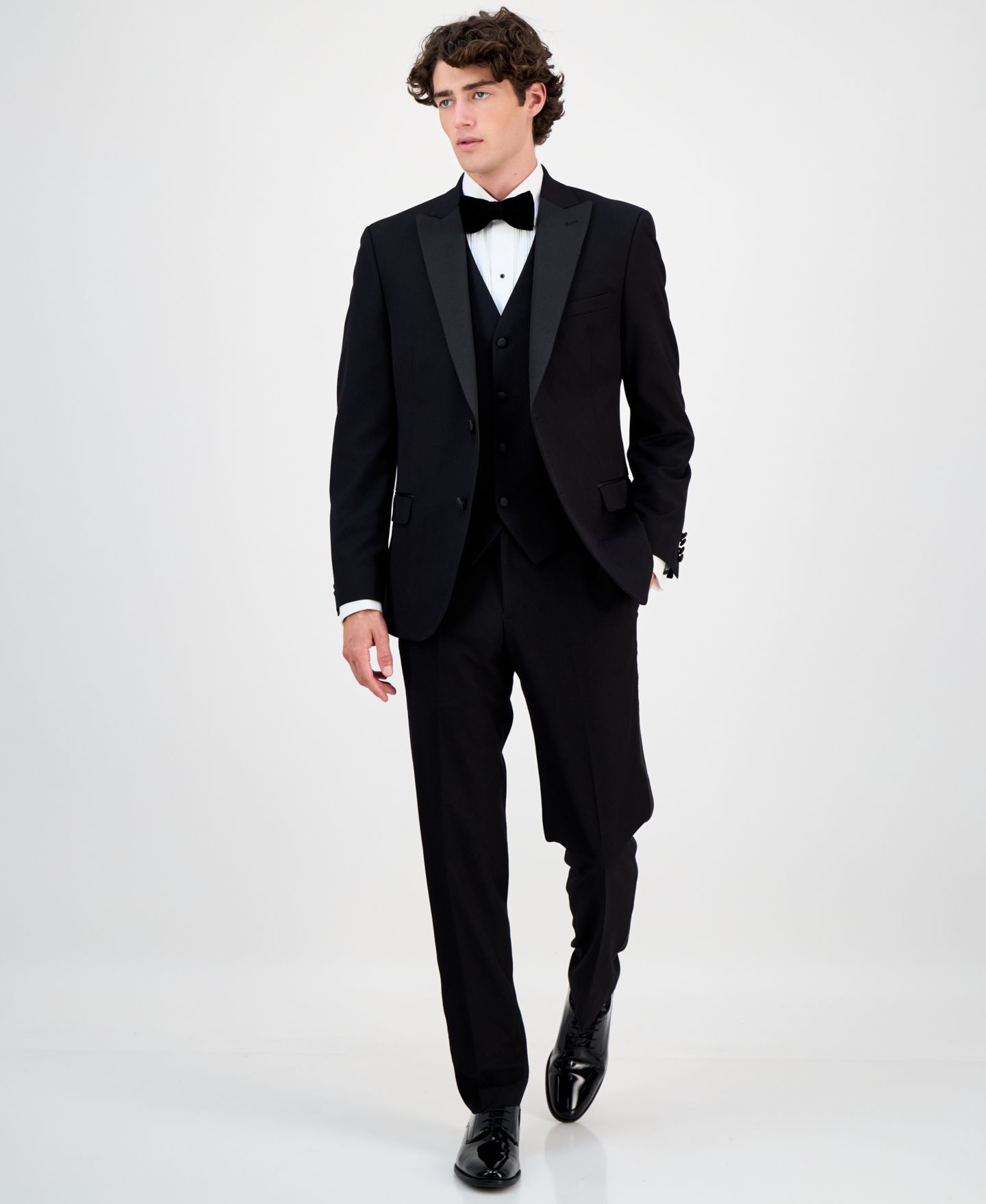 Мужские пиджаки Alfani Slim-Fit Tuxedo Jackets, цвет: Чёрный — фото 4