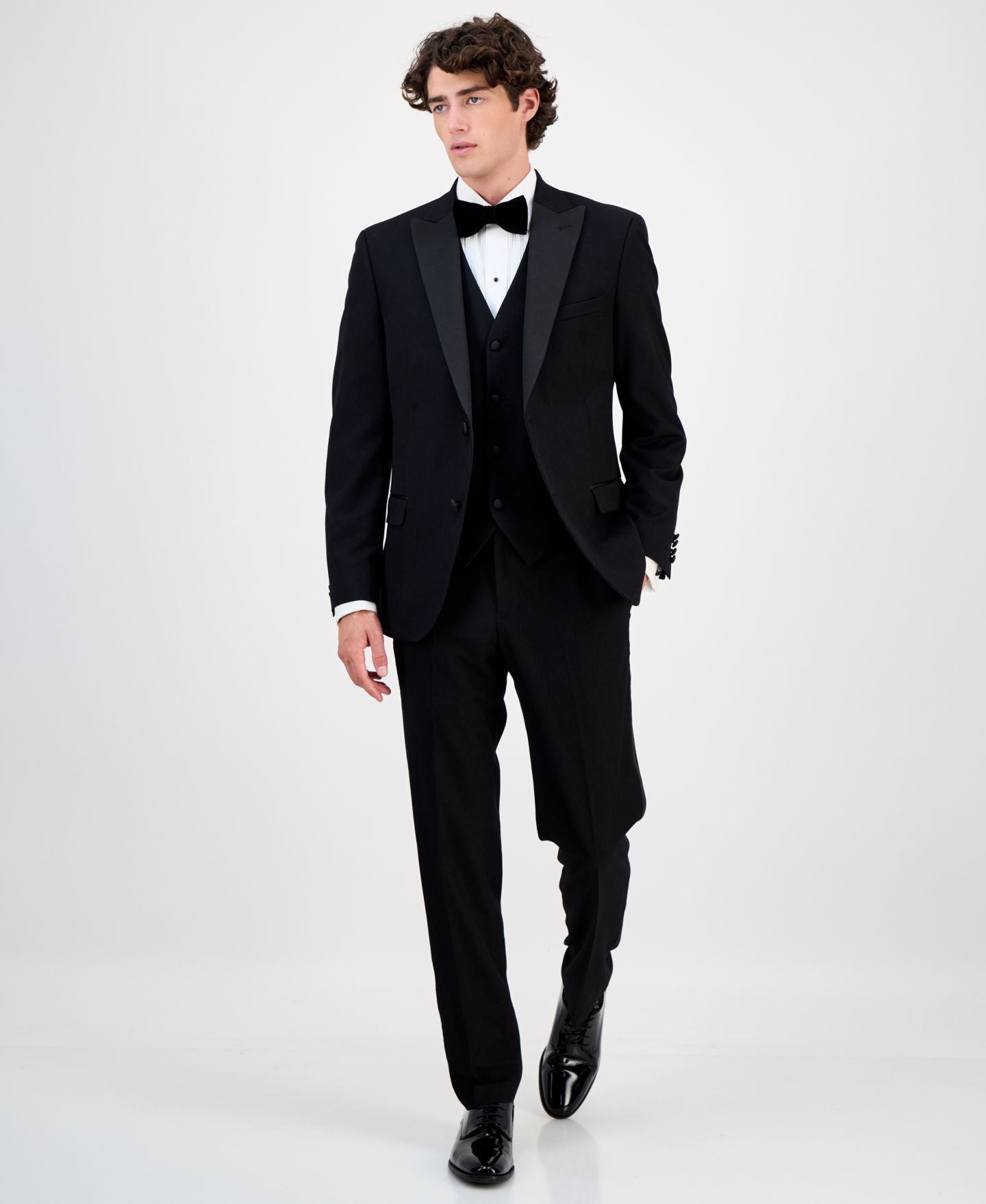 Мужской жилет Alfani Slim-Fit Stretch Tuxedo Vest, цвет: Чёрный — фото 6