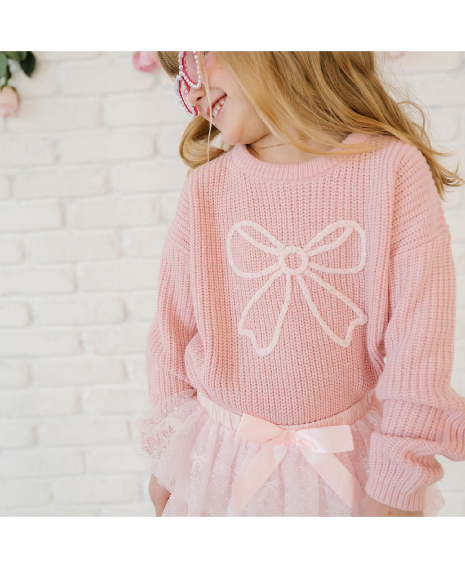 Big Girls Coquette Bow Knit Sweater