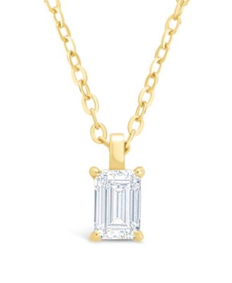Sterling Forever Emerald Prong Set Pendant - Gold 74$