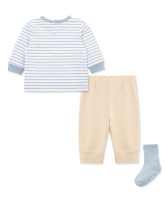 Baby Boys' Woof Striped T-Shirt, Joggers and Socks, 3-Piece Set