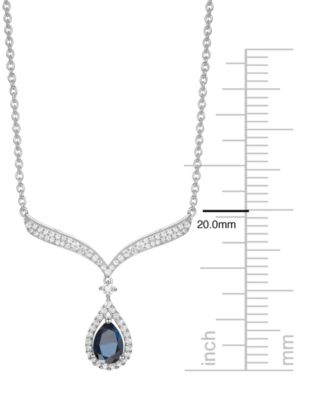 Sapphire (7/8 ct. t.w.) And Diamond (1/3 ct. t.w.) Necklace in 14k White Gold (Also Available in Emerald & Ruby)