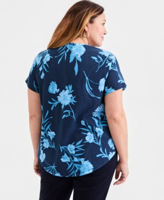 Plus Size Perfect Crewneck Short-Sleeve Top
