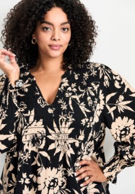 Women's Plus Size Marcie Shirred Detail Blouse Tops