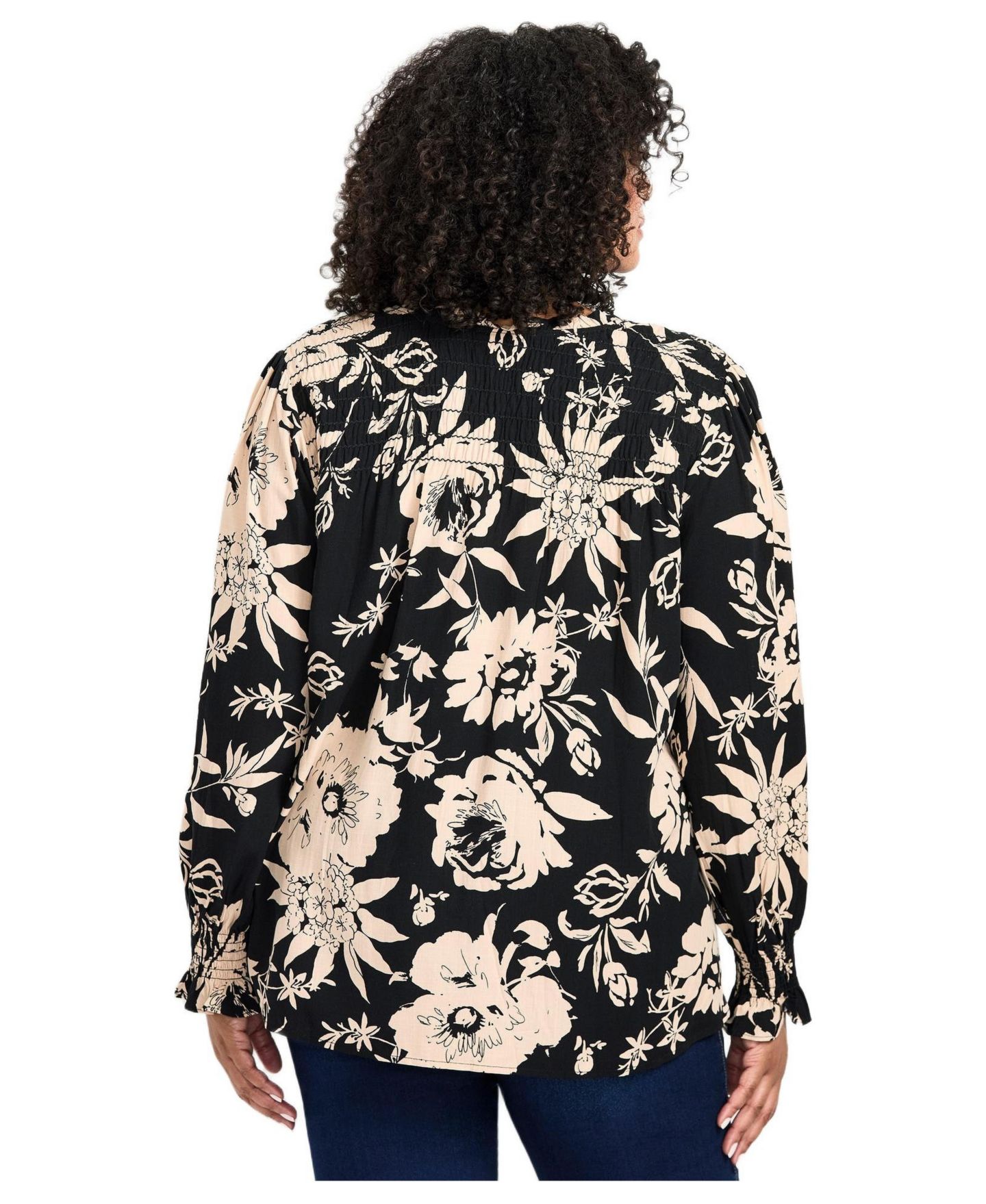 Женская блузка Avenue Plus Size Marcie Shirred Detail Blouse Tops, цвет: Back To Love — фото 2