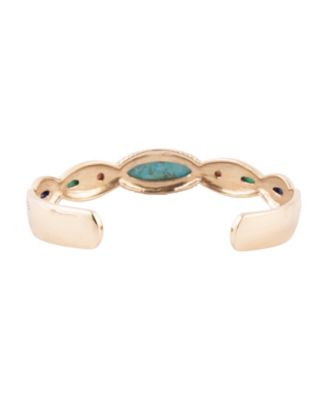 Concho Colorful Golden Cuff Bracelet